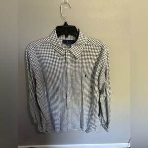 Ralph Lauren Men's L Classic Fit Pink Navy Plaid Long Sleeve‎ Button Down Shirt